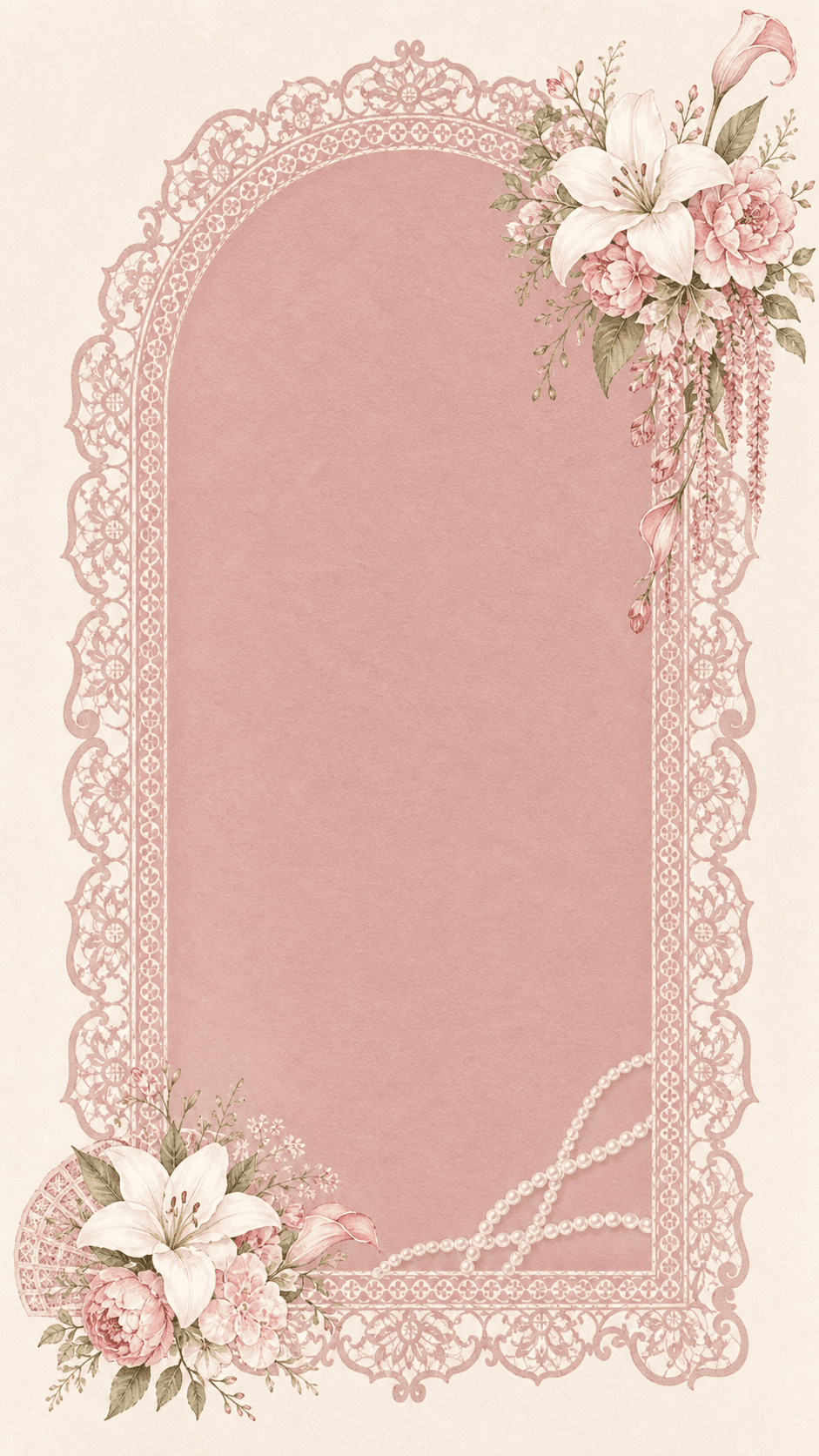 Blush Arch Lace invitation design